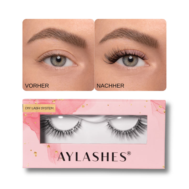 JIMIRE Wimpern Natural Look – 7 Paar, 13 Mm, Kurze Demi-Wispies Mit Klarem Band Für Täglichen Look