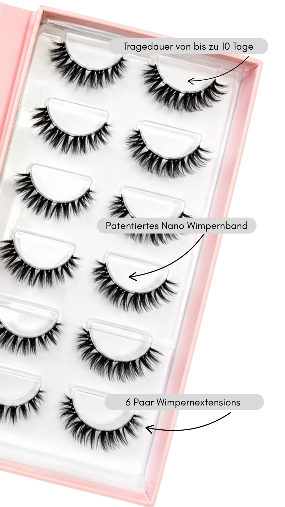 Mit AYLASHES zauberst du dir einen professionellen Wimpernstudiolook ganz einfach selbst – bequem von zu Hause und in nur wenigen Minuten. Dank der unkomplizierten Anwendung gelingt dir der perfekte Style ohne Angst vor Fehlern!